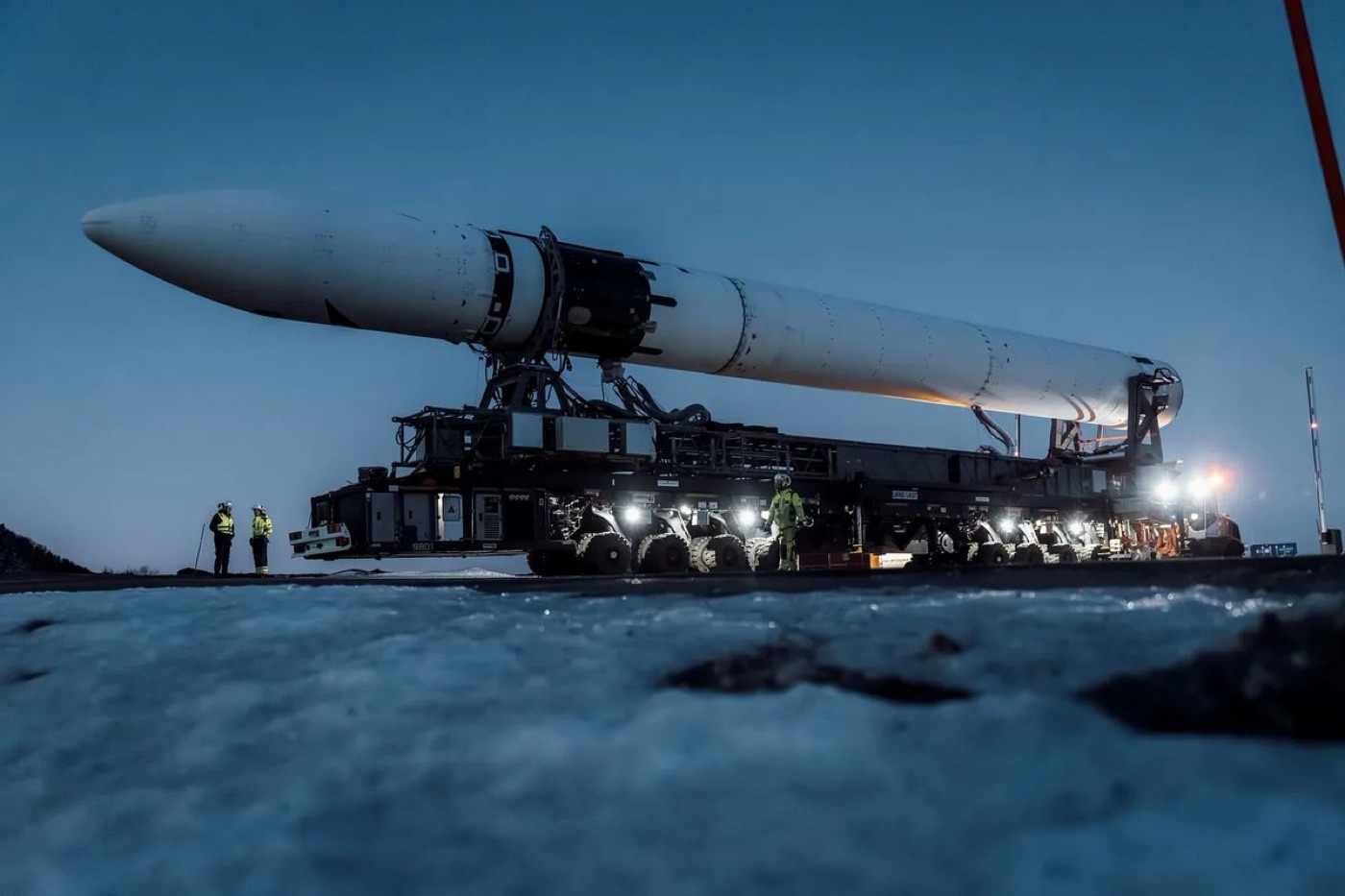 Spectrum rocket rolling out to the launch pad. Courtesy of ESA.